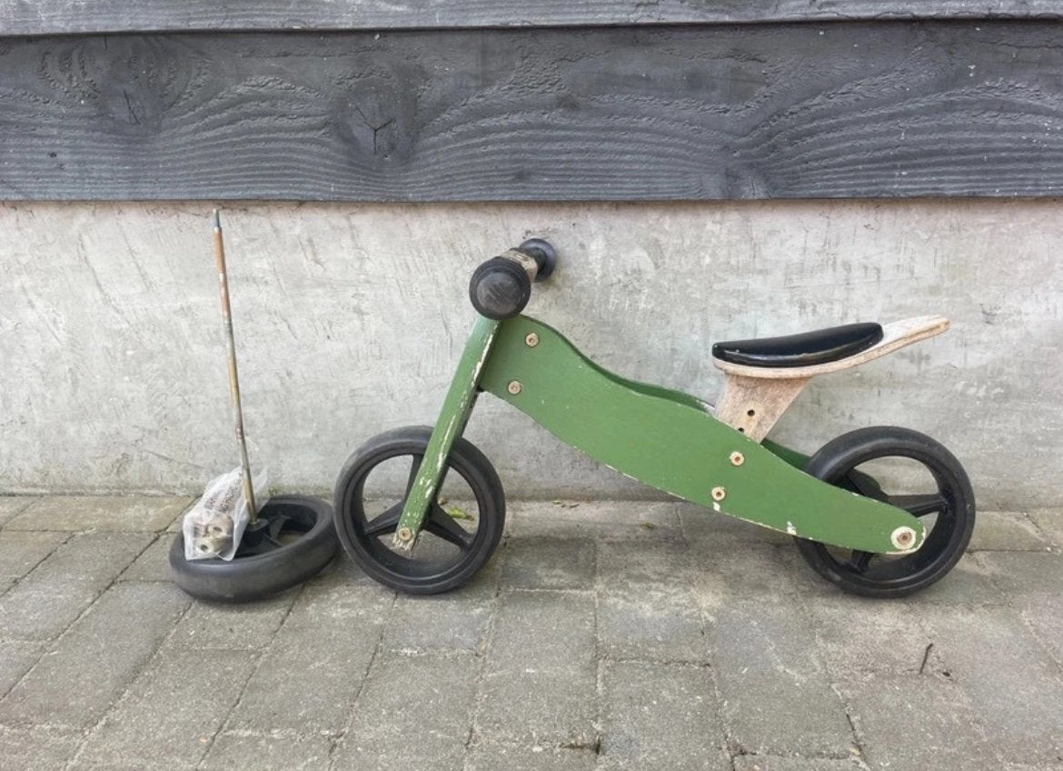 2Cycle 2-in-1 Houten loopfiets groen, Ophalen of Verzenden, Gebruikt, Loopfiets