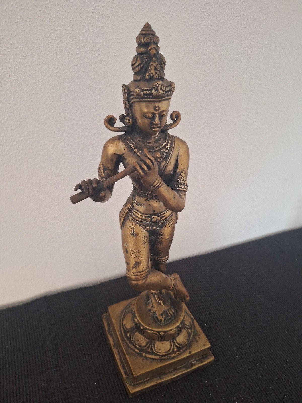 groot bronzen beeld Hindoeisme Lord Krisna, Ophalen of Verzenden