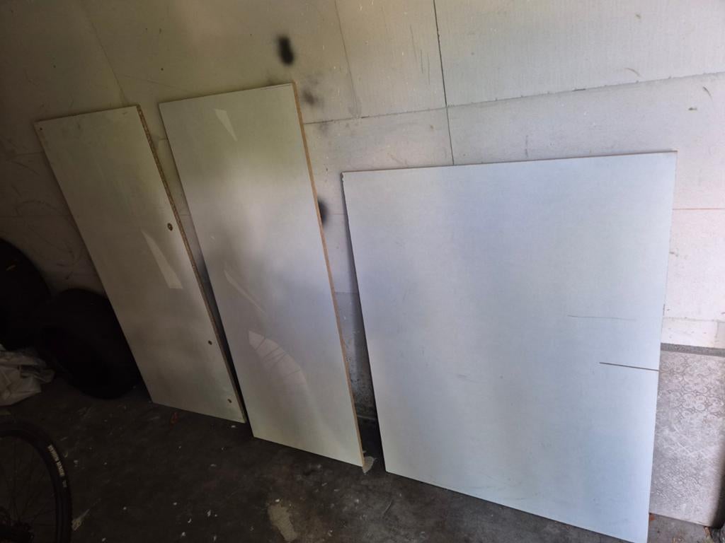 Reststukken plaatmateriaal MDF & Spaanplaat 18mm, Doe-het-zelf en Verbouw, Hout en Planken, Ophalen, Gebruikt, Minder dan 25 mm