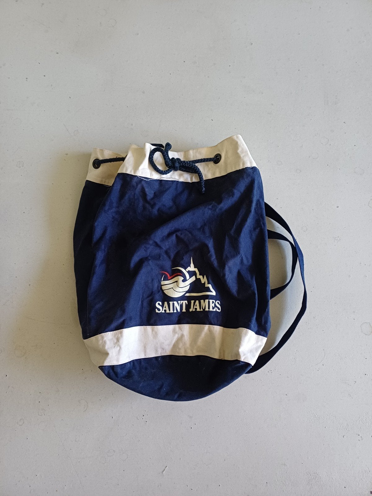 Saint James rugzak - Blauw/Wit, Overige merken, Gebruikt, Minder dan 30 cm, Ophalen of Verzenden