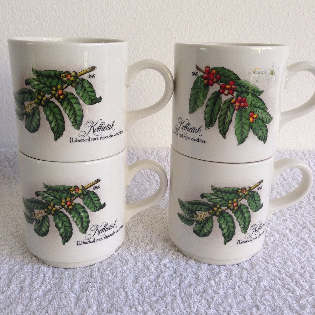 ☕6 VILLEROY & BOCH Douwe Egberts Koffie Mokken/Kopjes., Villeroy & Boch, Vintage, Ophalen of Verzenden, Zo goed als nieuw