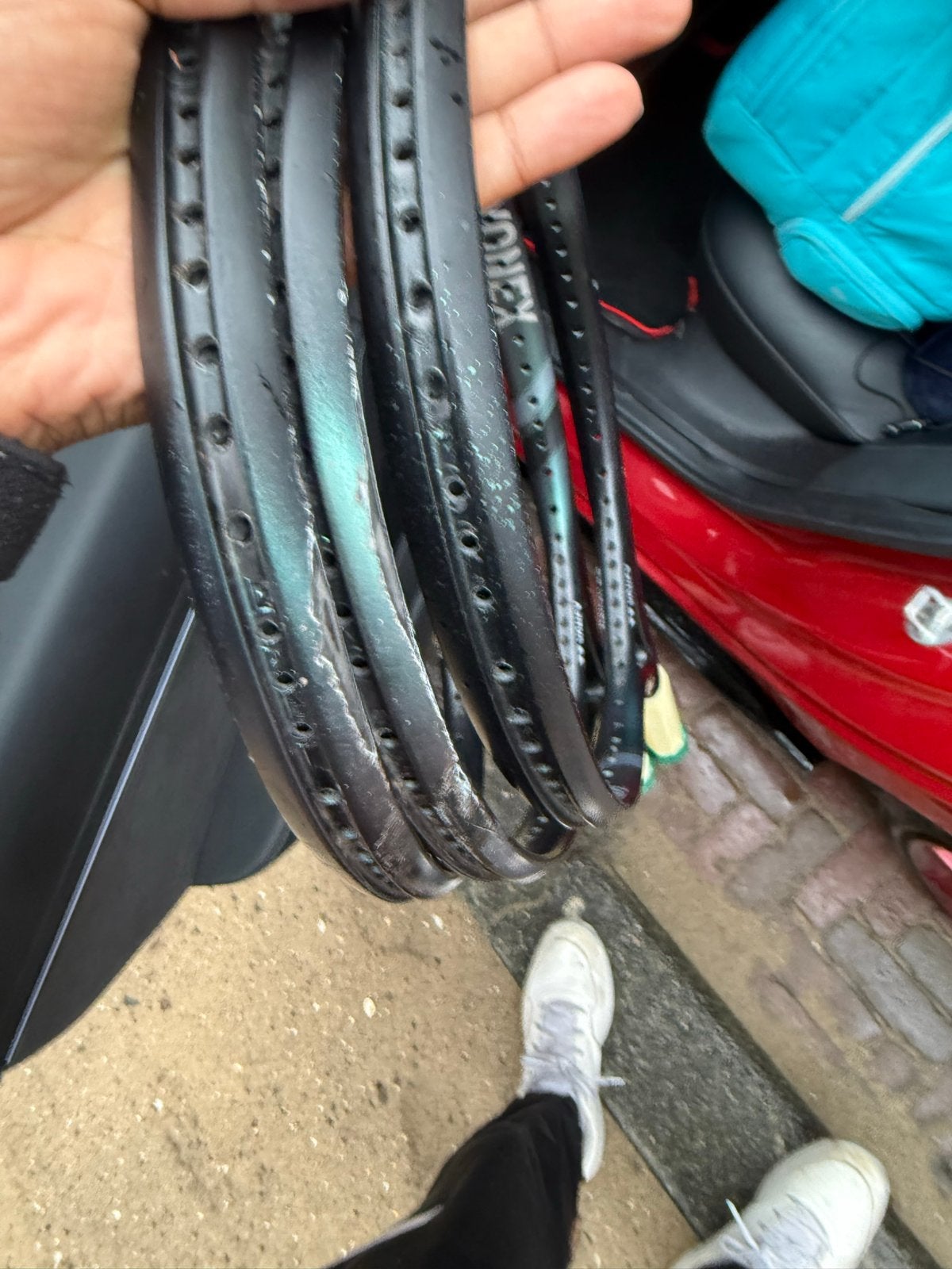 3 Yonex Ezone Tennisrackets L2 aqua night, Overige merken, Gebruikt, Ophalen of Verzenden, Racket
