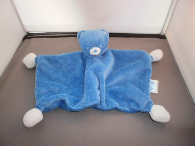Nestle tut doek blauw beer witte voetjes knuffel velours of, Beer, Blauw, Nieuw, Ophalen of Verzenden