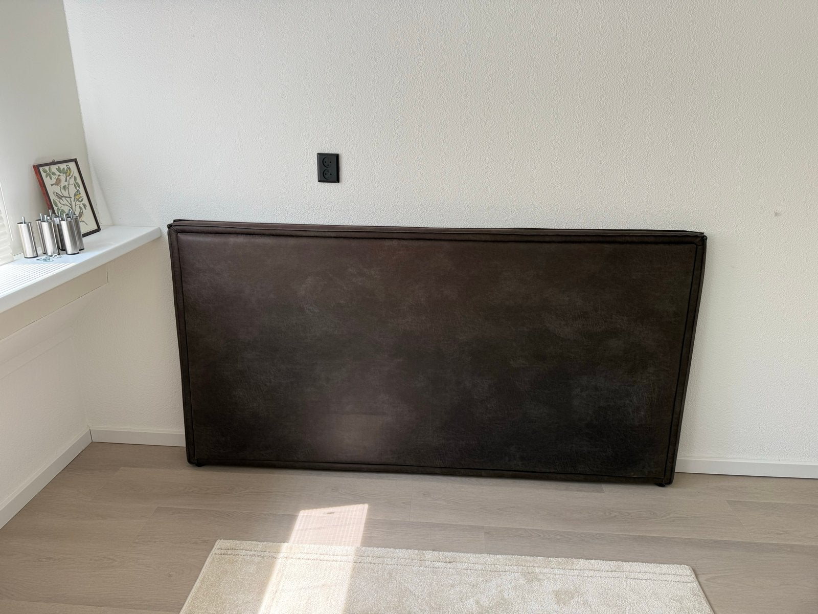 Hoofdbord BePureHome Snooze 197cm Antraciet Leder, Ophalen, Overige materialen, Tweepersoons, 190 cm of minder