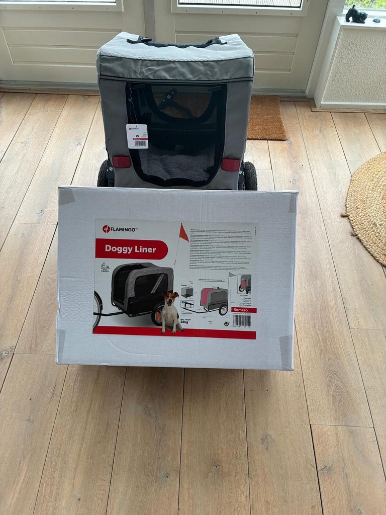 Nieuwe Hondenfietskar Doggy Liner Flamingo Romero, Opvouwbaar, Nieuw, 20 tot 40 kg, Ophalen of Verzenden