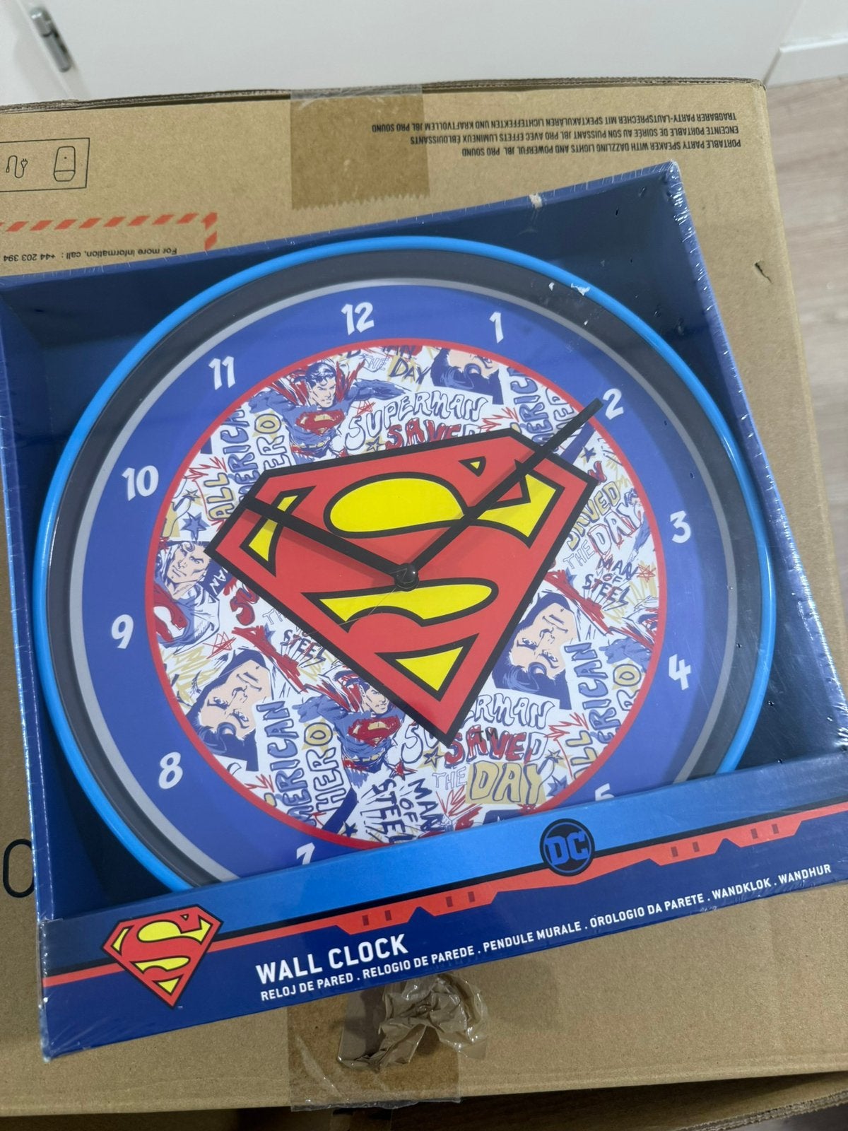 Superman klok, Ophalen, Nieuw, Analoog, Wandklok