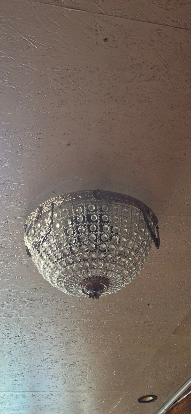 Barok plafonnière met kristallen – luxe plafondlamp, Ophalen