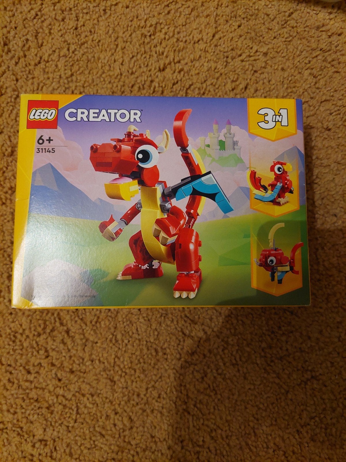 LEGO Creator 3in1 Fantasiewezen Draak 31145, Overige thema's, Nieuw, Ophalen of Verzenden, Complete set