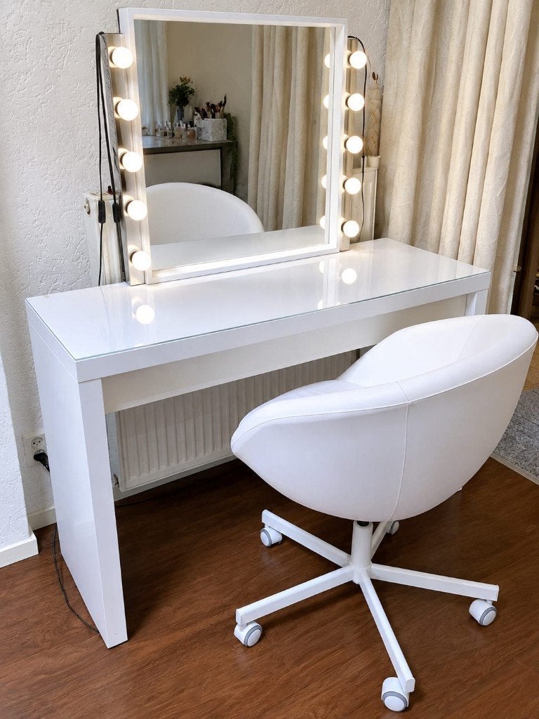 Malm ikea kaptafel en toebehoren, Huis en Inrichting, Ophalen, 100 tot 150 cm, Zo goed als nieuw, Minder dan 100 cm