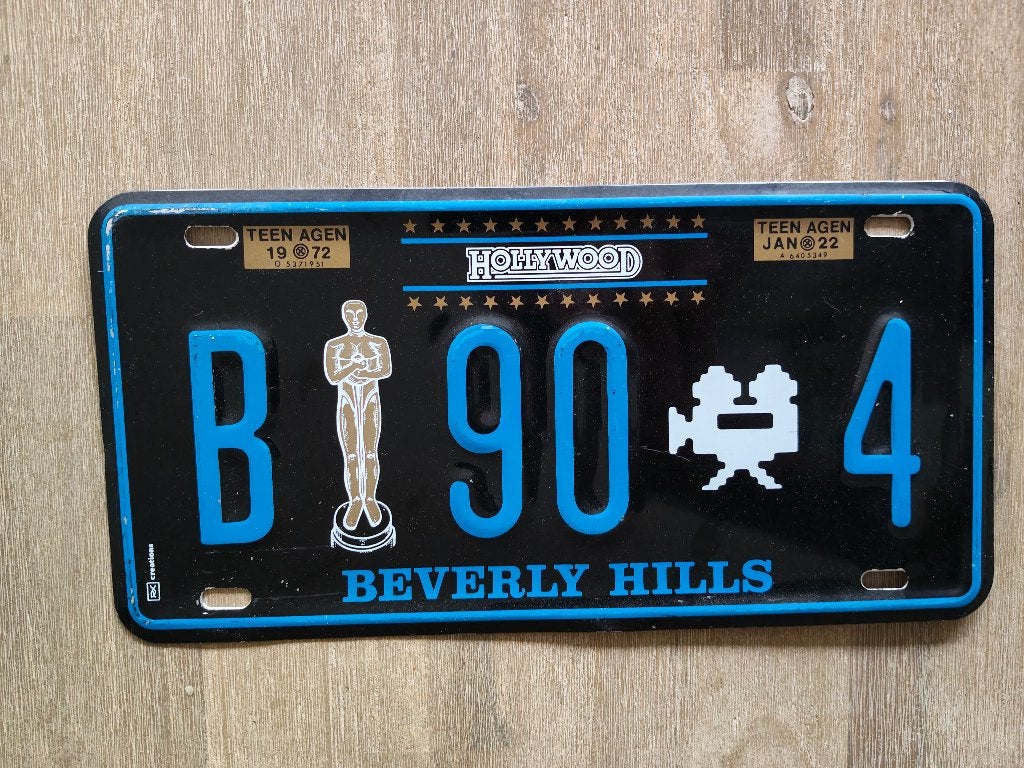 8092 nummerbord hollywood b-90-4 beverly hills, Verzenden, Auto's