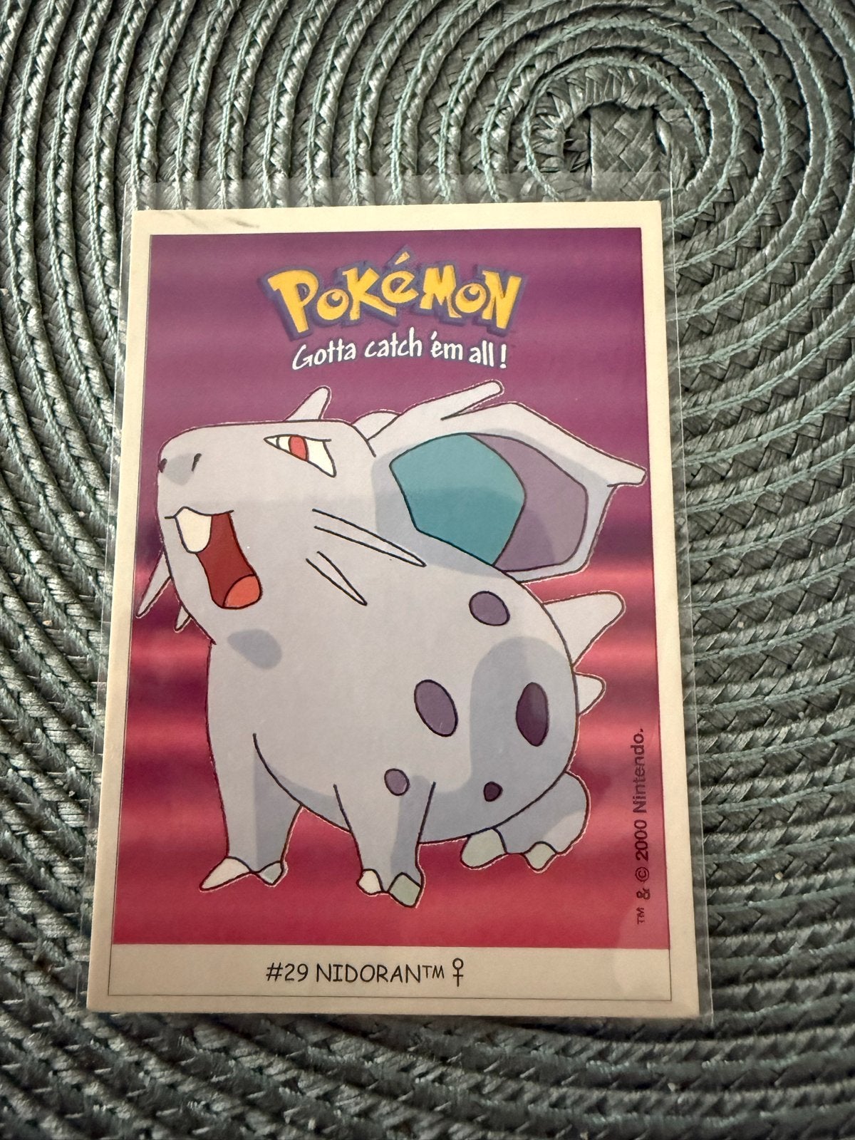 Pokémon Dunkin' Boomer Kaart #29 Nidoran (2000), Ophalen of Verzenden, Gebruikt, Losse kaart