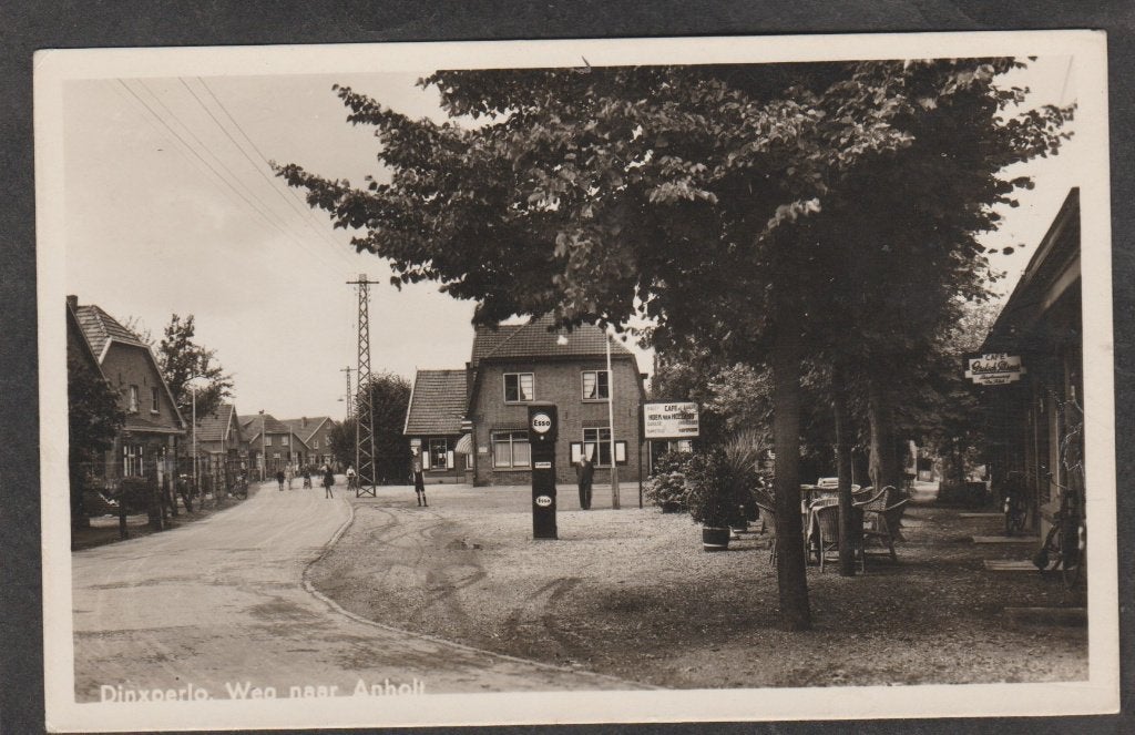 dinxperlo  weg naar anholt  met esso pomp, Verzamelen, Verzenden, Voor 1920, Gelopen, Gelderland