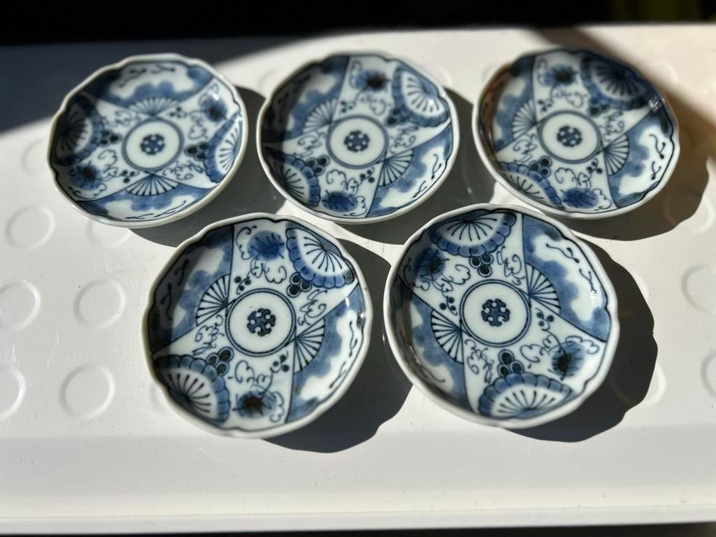 Antieke Chinese blauw-wit porseleinen schaaltjes (5), Ophalen of Verzenden