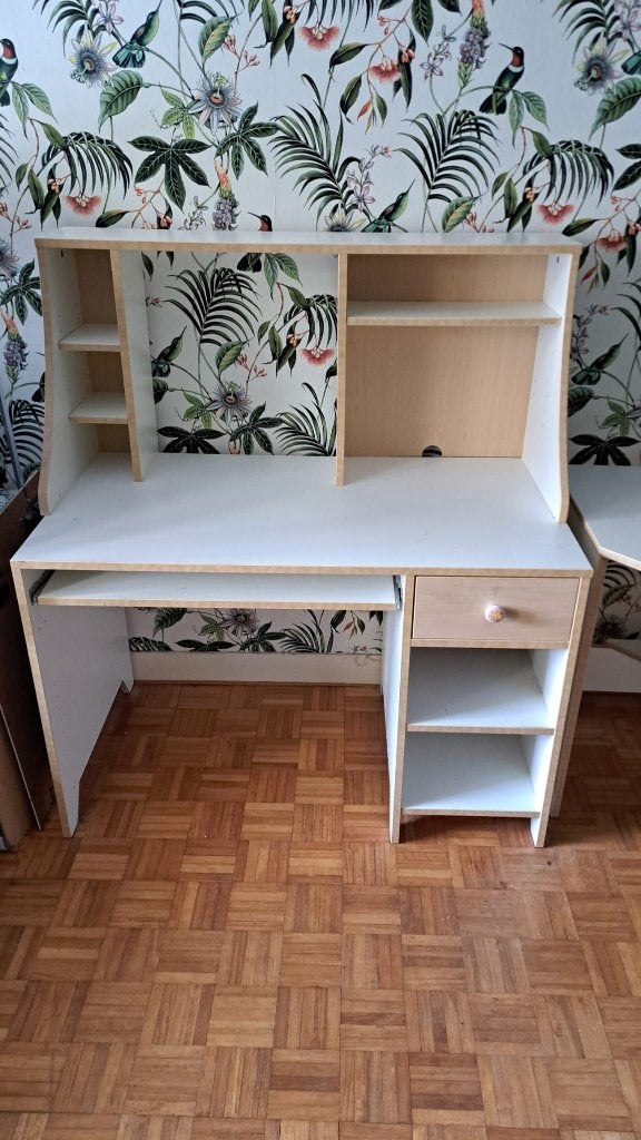IKEA  bureau met opzetstuk, Huis en Inrichting, Bureaus, Ophalen, Demontabel, Gebruikt, 110 cm