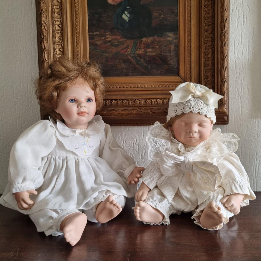 2 Das Puppen" porseleinen poppen.  Collectors items, Verzamelen, Poppen, Ophalen of Verzenden