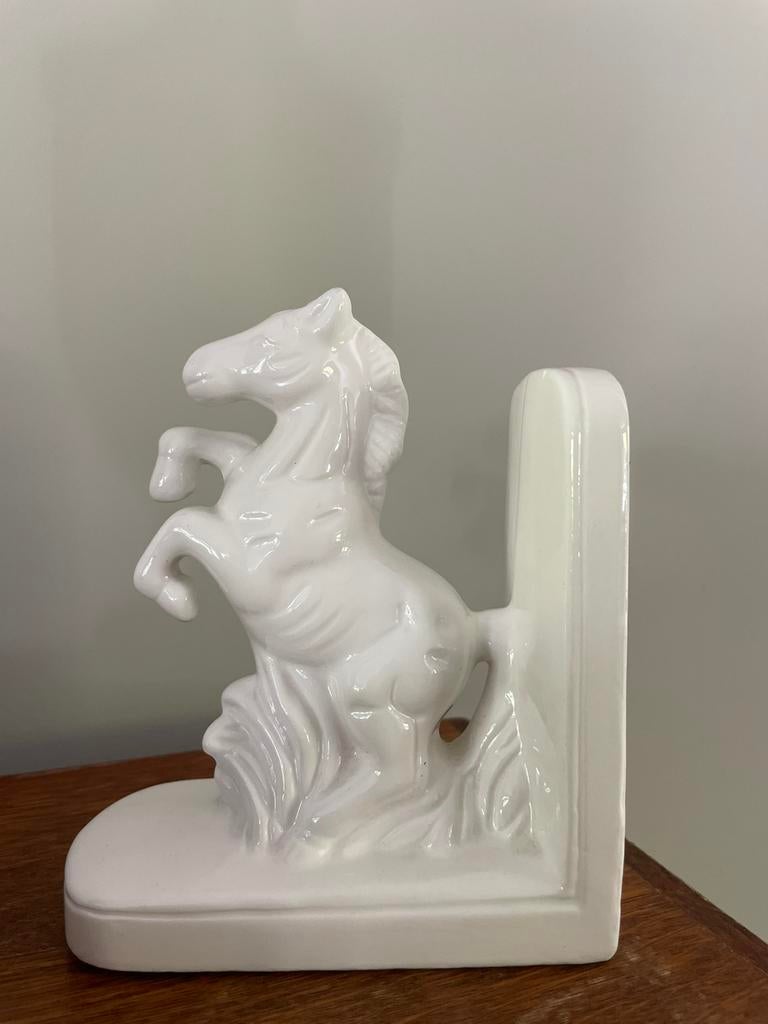 Vintage paarden boekensteun van keramiek., Ophalen of Verzenden, Zo goed als nieuw