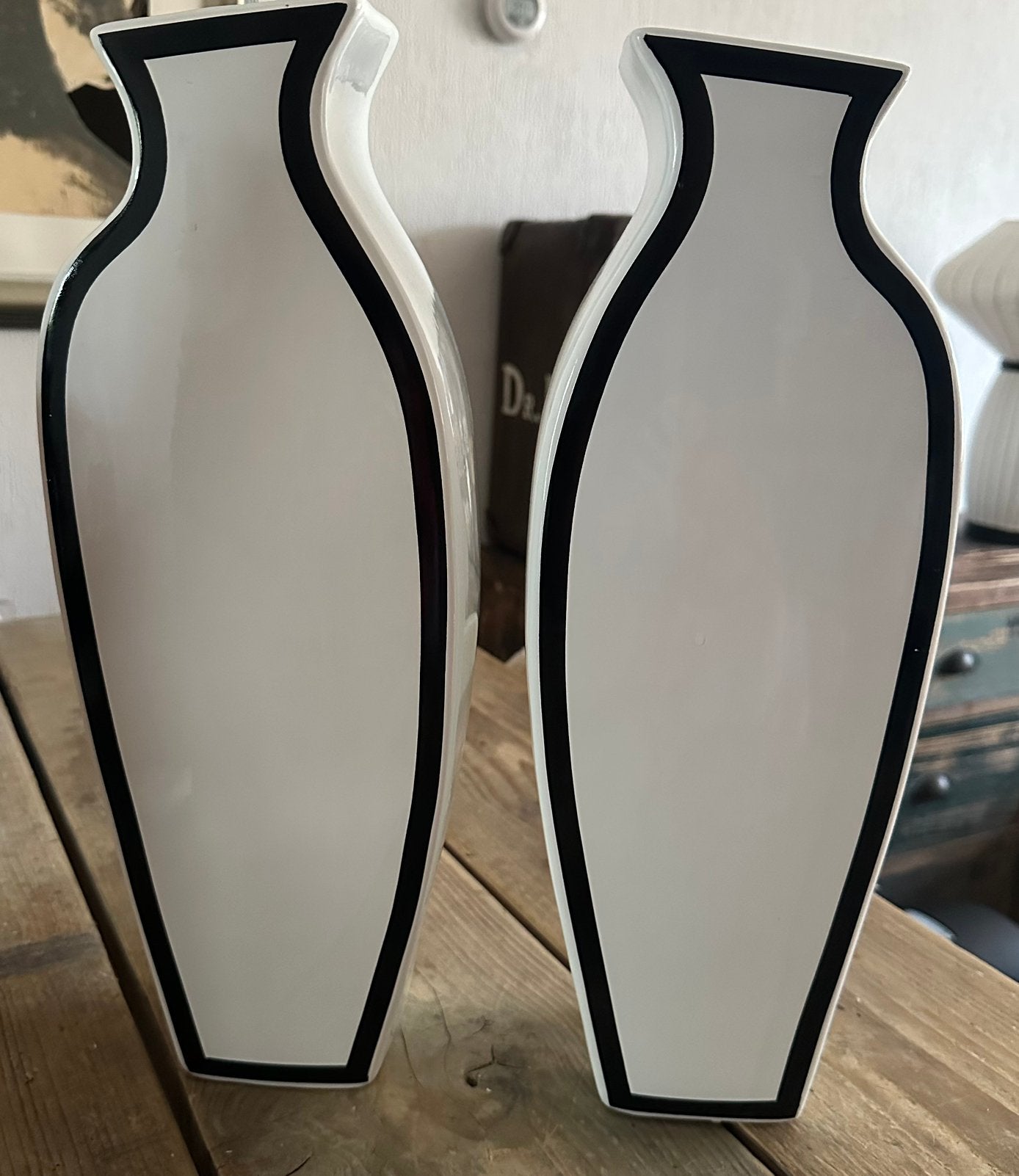Kare design vazen, Ophalen, Zo goed als nieuw, Aardewerk of Porselein, Minder dan 50 cm