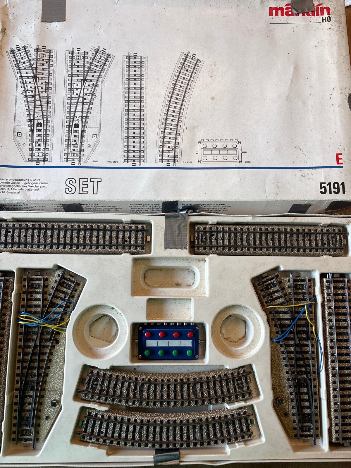 Märklin H0 Rails Set 5191 met Wissels en Bedieningspaneel, Wisselstroom, Gebruikt, Rails, Ophalen of Verzenden