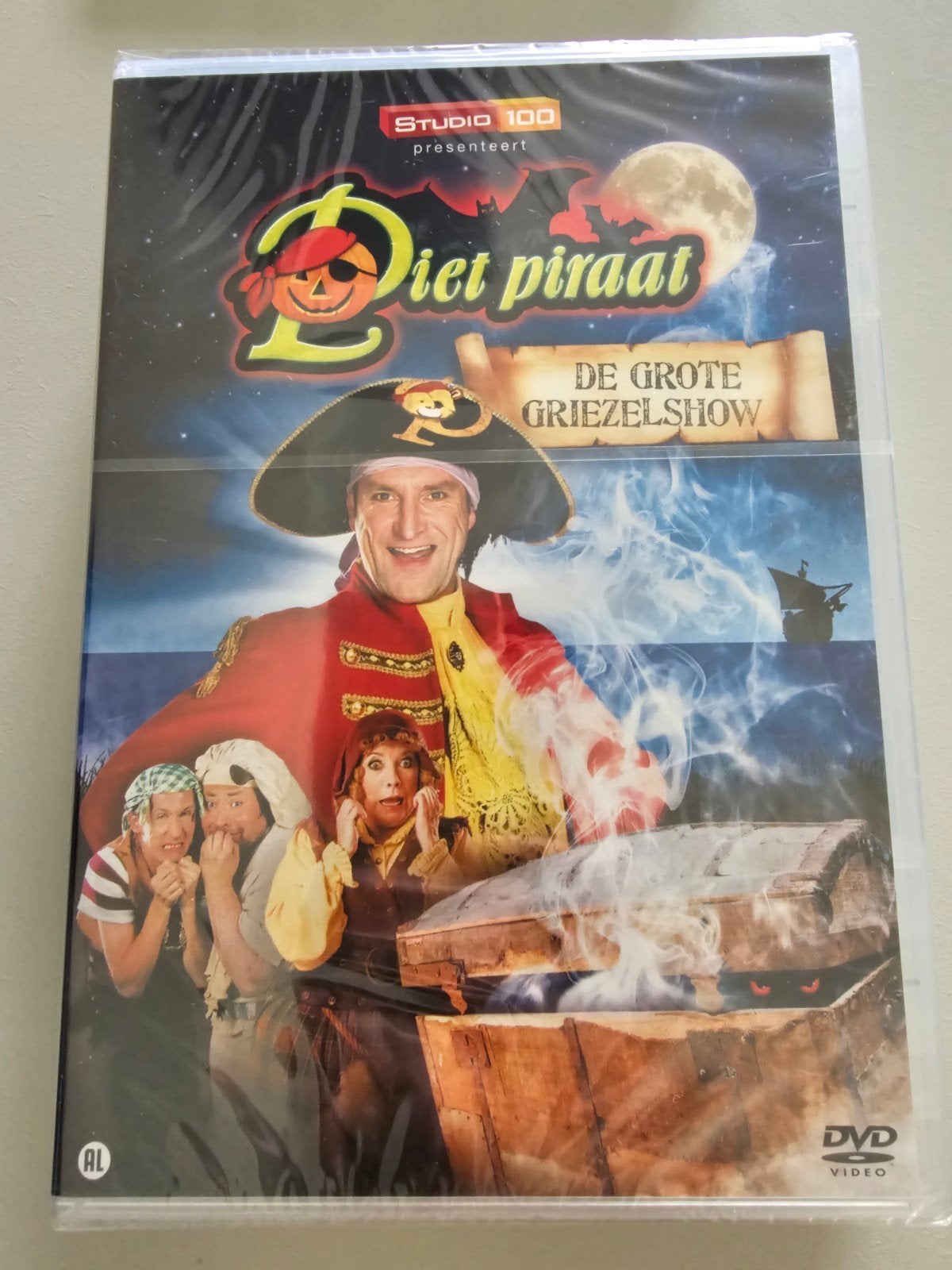 Nieuw! Dvd Piet piraat de grote griezelshow studio 100, Alle leeftijden, Nieuw in verpakking, Show, Avontuur
