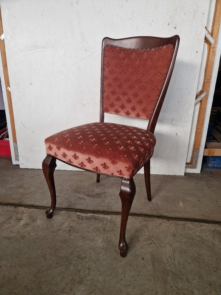 Mooie robuuste stoel met fluwelen bekleding, Antiek en Kunst, Ophalen