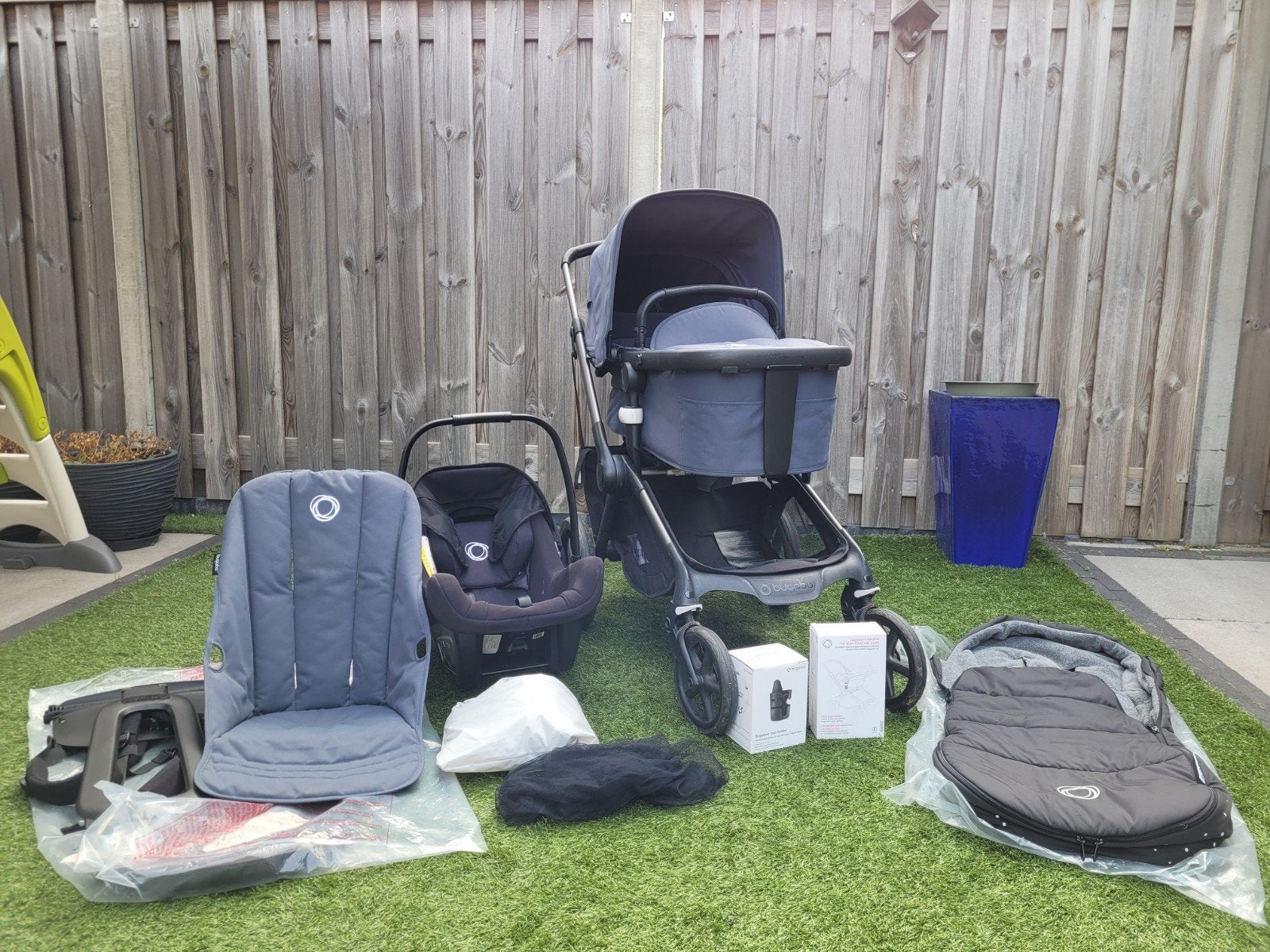 Bugaboo fox5 complete set 3 in 1 NAVY GRIJS, Ophalen of Verzenden, Zo goed als nieuw, Bugaboo, Verstelbare duwstang