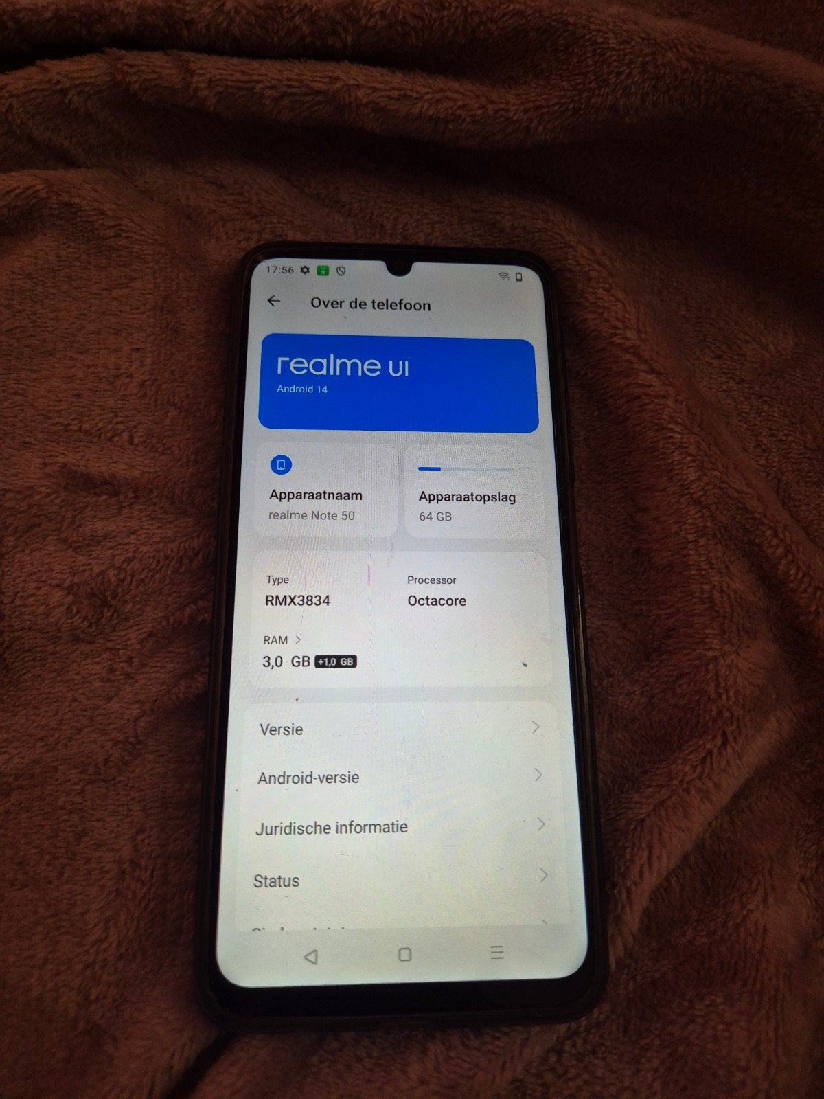 Realme Note 50 met hoesje - 64GB, 3GB RAM, Telecommunicatie, Mobiele telefoons | Overige merken, Ophalen of Verzenden, Zo goed als nieuw