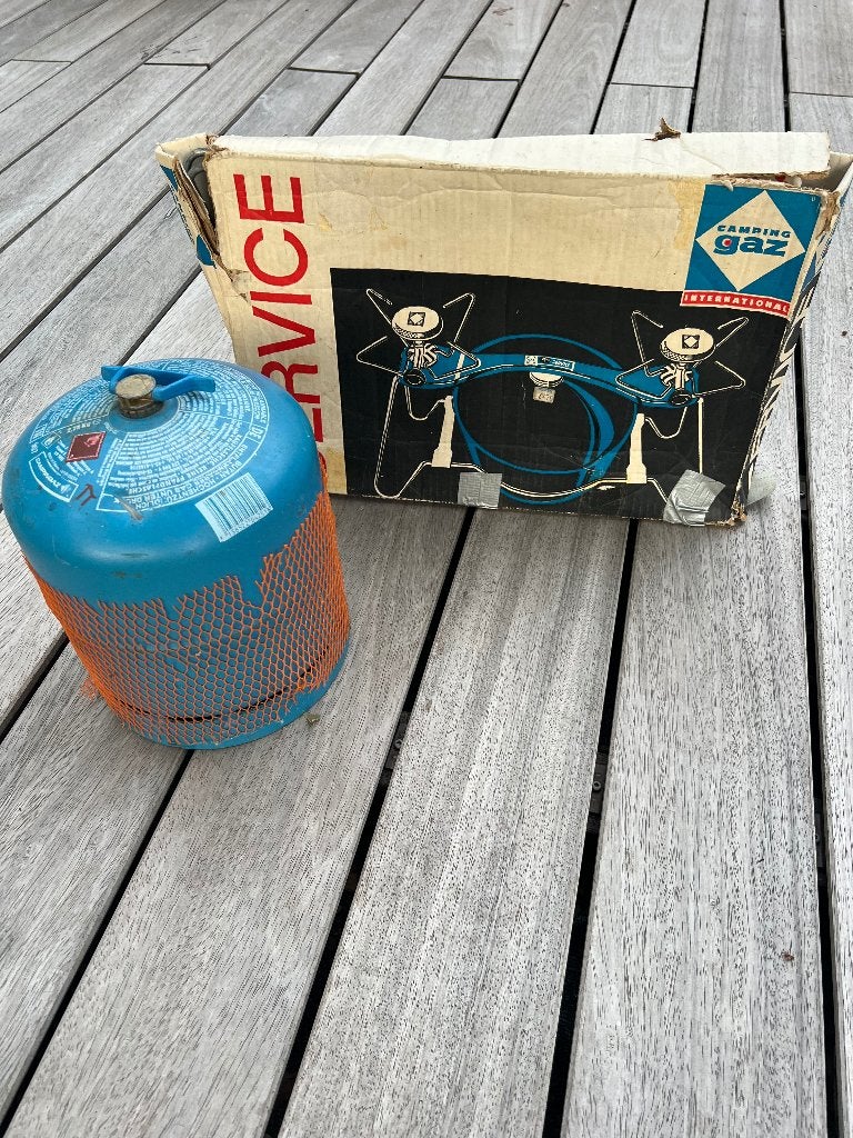 campinggas kooktoestel met tankje., Ophalen, Gebruikt