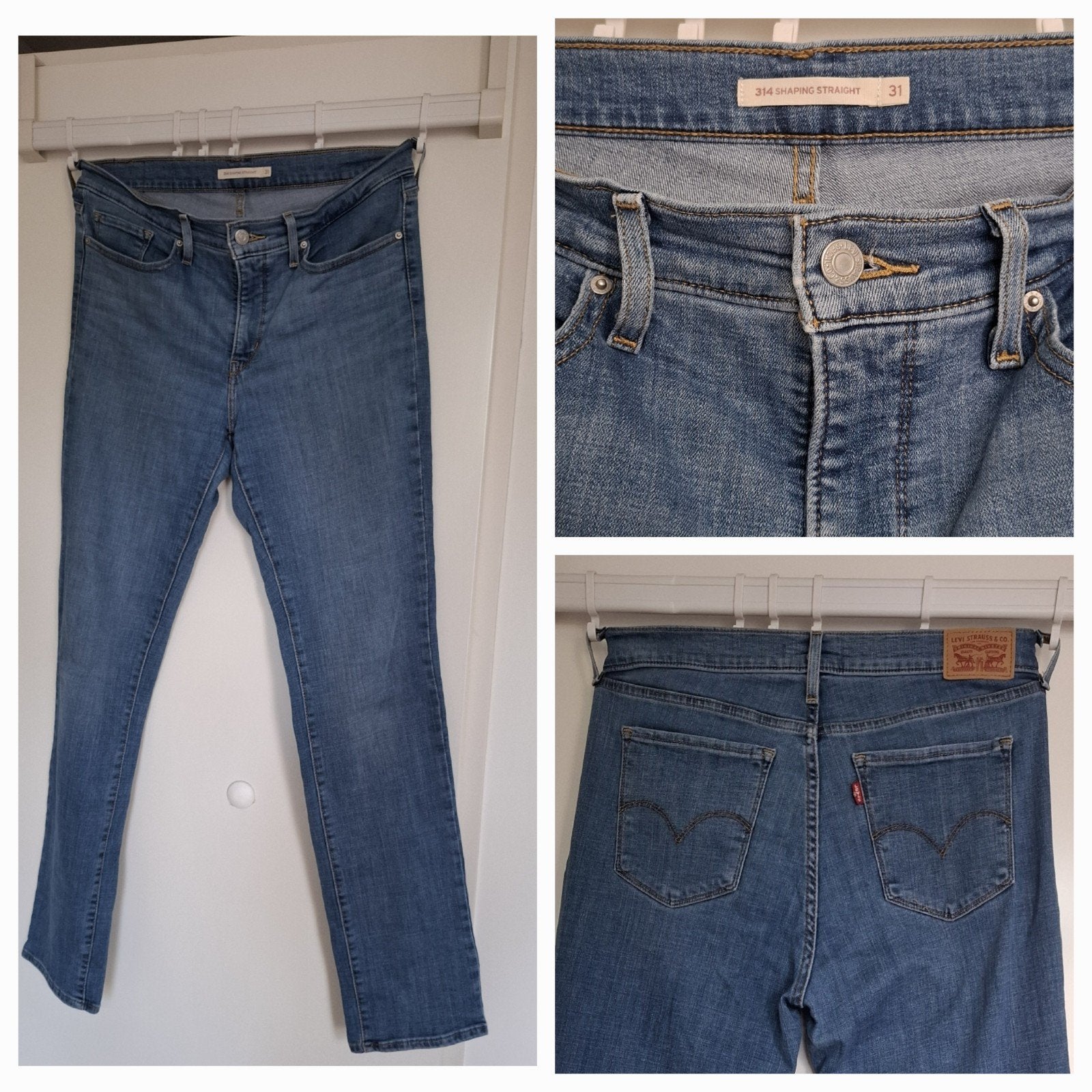 Levi's 314 Shaping Straight Jeans - W31/L32, Kleding | Dames, Blauw, Ophalen of Verzenden, W30 - W32 (confectie 38/40), Gedragen