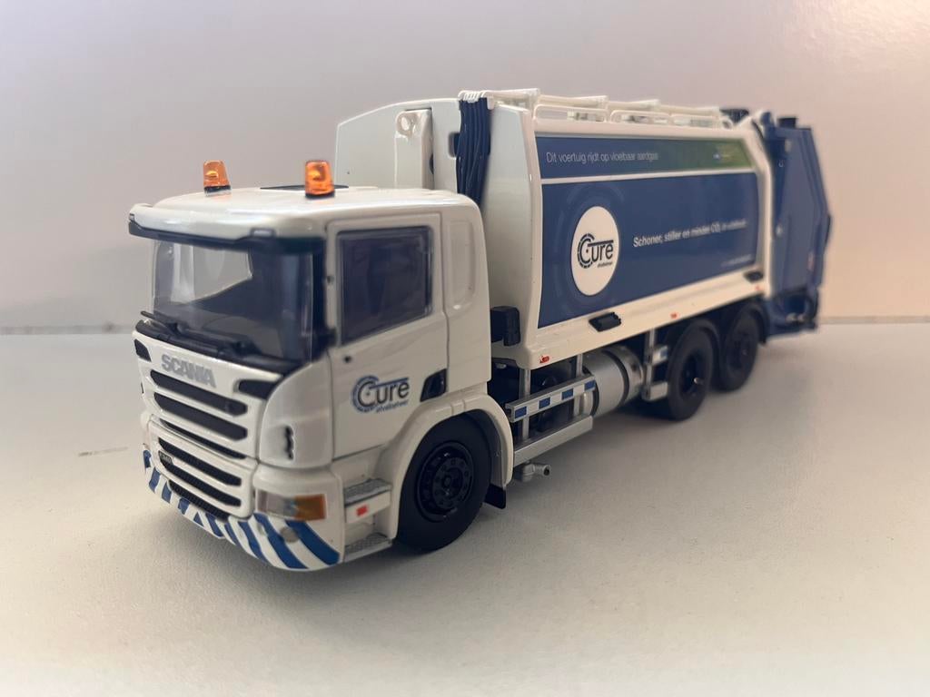Tekno scania vuilniswagen cure, Ophalen of Verzenden, Zo goed als nieuw, Bus of Vrachtwagen, Tekno