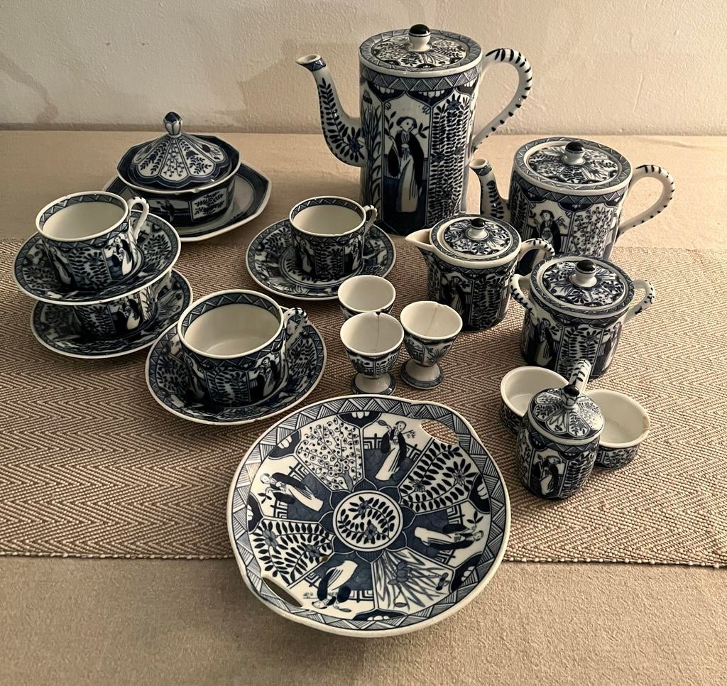 Antiek Mosa Maastricht 'Lange Lijs' Servies, circa 1900, Ophalen