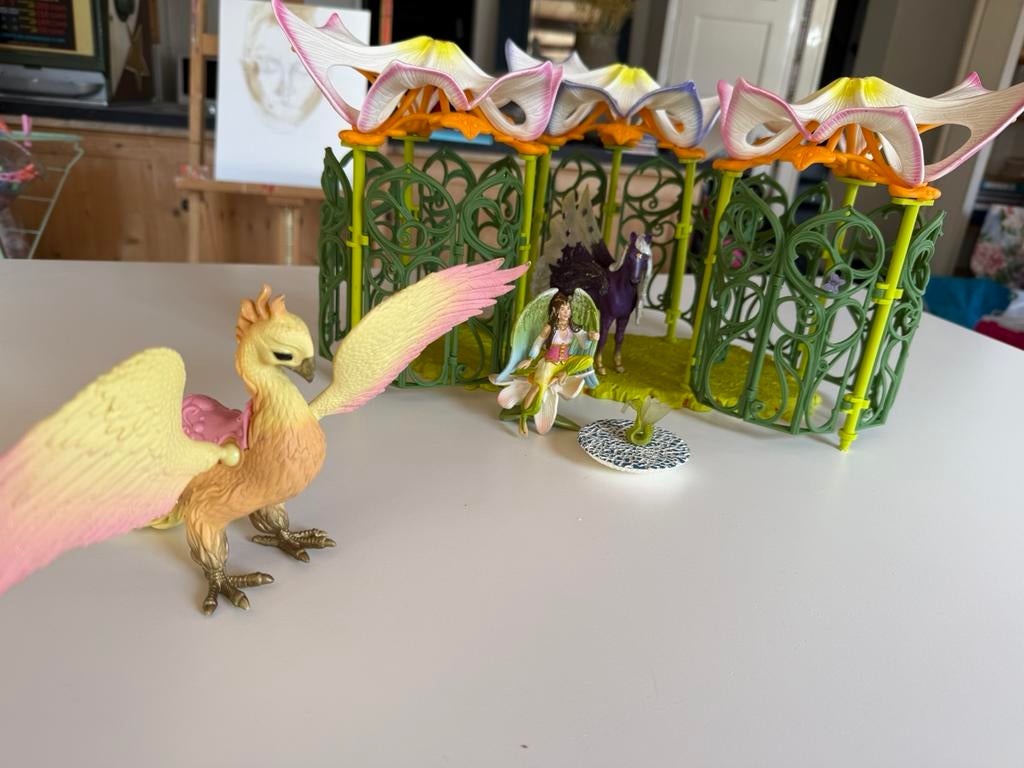 Schleich Bayala Elfenhuis met Elfen, Paard en Phoenix, Ophalen of Verzenden, Zo goed als nieuw, Meisje