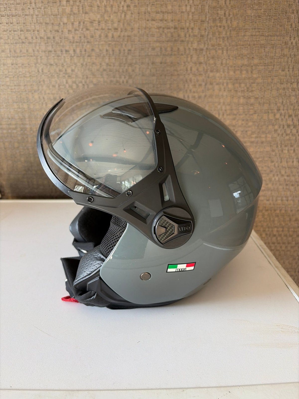 Retro Motorfiets Helm Vito Moda Maat L Nardo Grey, Overige merken, Heren, Jethelm, Ophalen of Verzenden