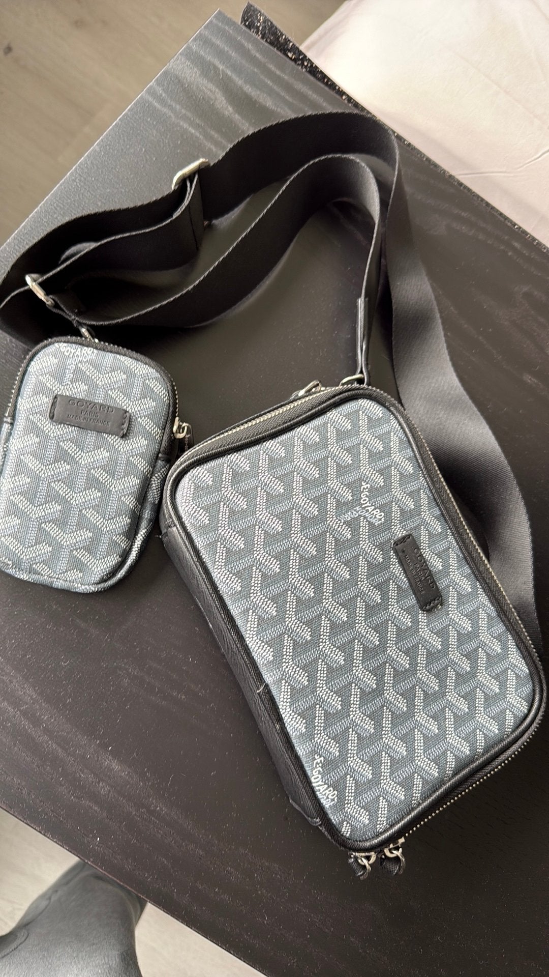 Goyard tas grijs, Verzenden, Zo goed als nieuw, Grijs, Schoudertasje