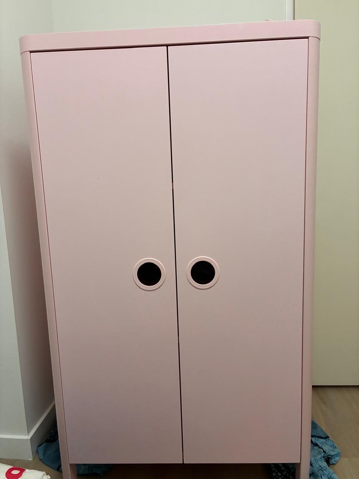 Roze IKEA kledingkast met planken en hangruimte, Ophalen, Gebruikt, 100 tot 150 cm, 50 tot 100 cm