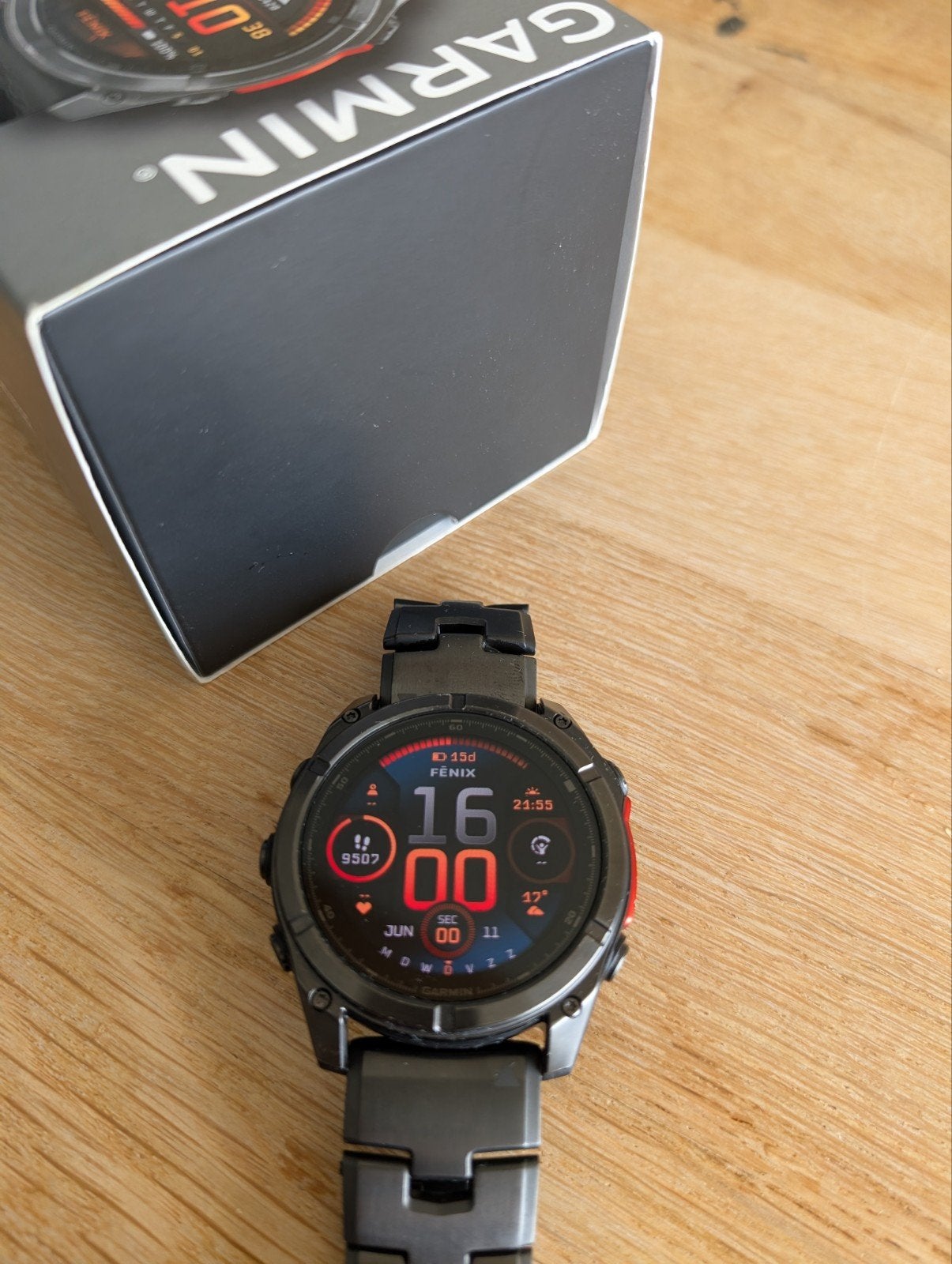 Garmin Fenix 8 51mm titanium band, Ophalen of Verzenden, Zo goed als nieuw, Zwart, Android