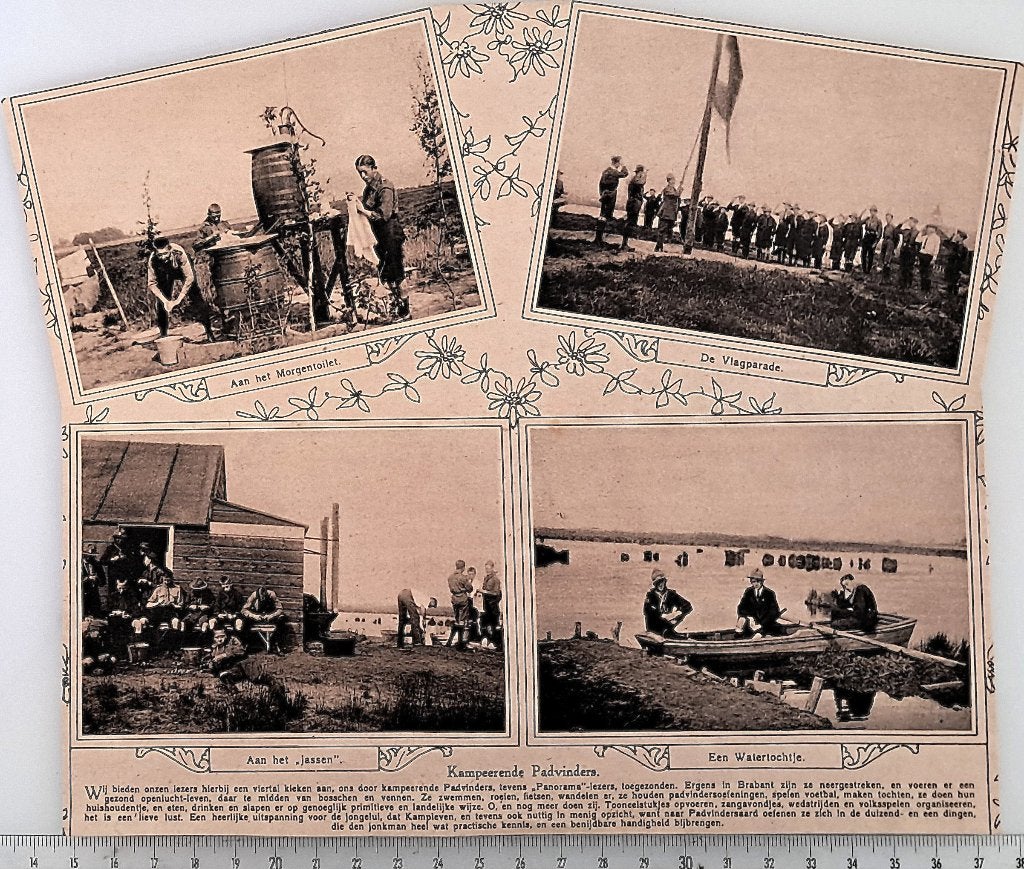 Scouting 1917; 4x Padvinders kamperen ergens in Brabant, Verzenden, Voor 1940, Gebruikt, Overige onderwerpen