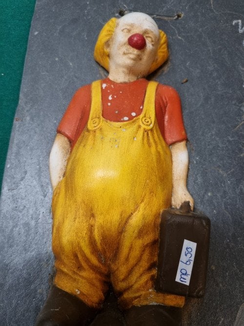 leisteen met clown welkom, Ophalen of Verzenden, 'T Olde Gre-j, Info@toldegrej.nl, Endepoelstraat 20f Didam