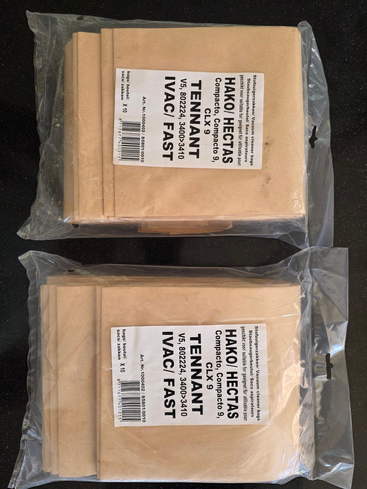 Stofzuigerzakken voor Hako/Hectas, Tennant, IVAC/Fast, Stofzak, Overige merken, Overige typen, Nieuw