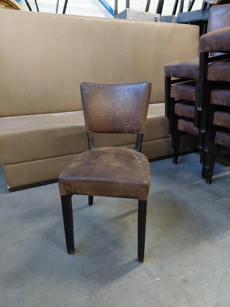 horeca restaurant stoel hout bruin stapelbaar, Ophalen, Gebruikt, Bruin, Vintage, bruin cafe,