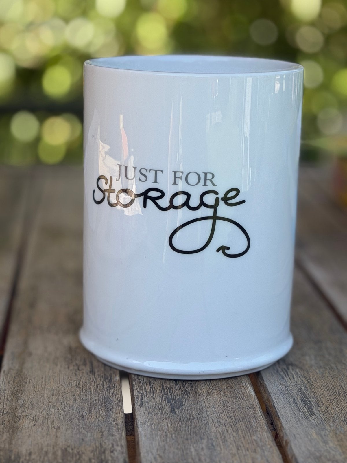 Rivièra Maison pot 'Just for Storage', Ophalen of Verzenden, Wit, Steen/keramiek, Landelijk