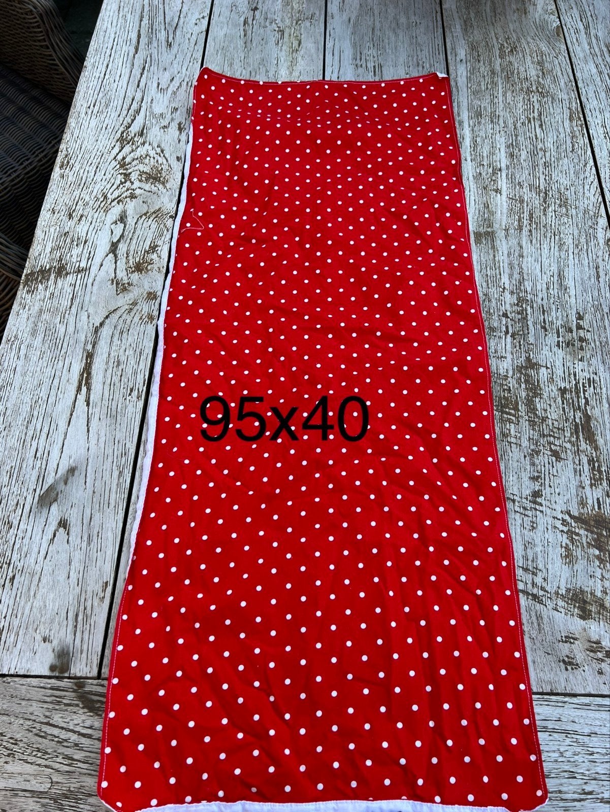 wieg lakentje 95x40cm rood met witte stippen nieuw, Lakentje, Nieuw, 90 cm, Rood