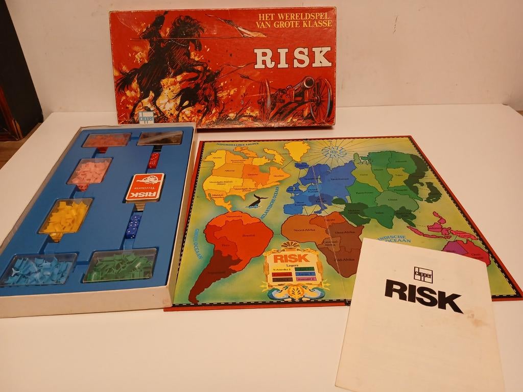 Vintage risk rode doos clipper risk, Ophalen of Verzenden, Gebruikt