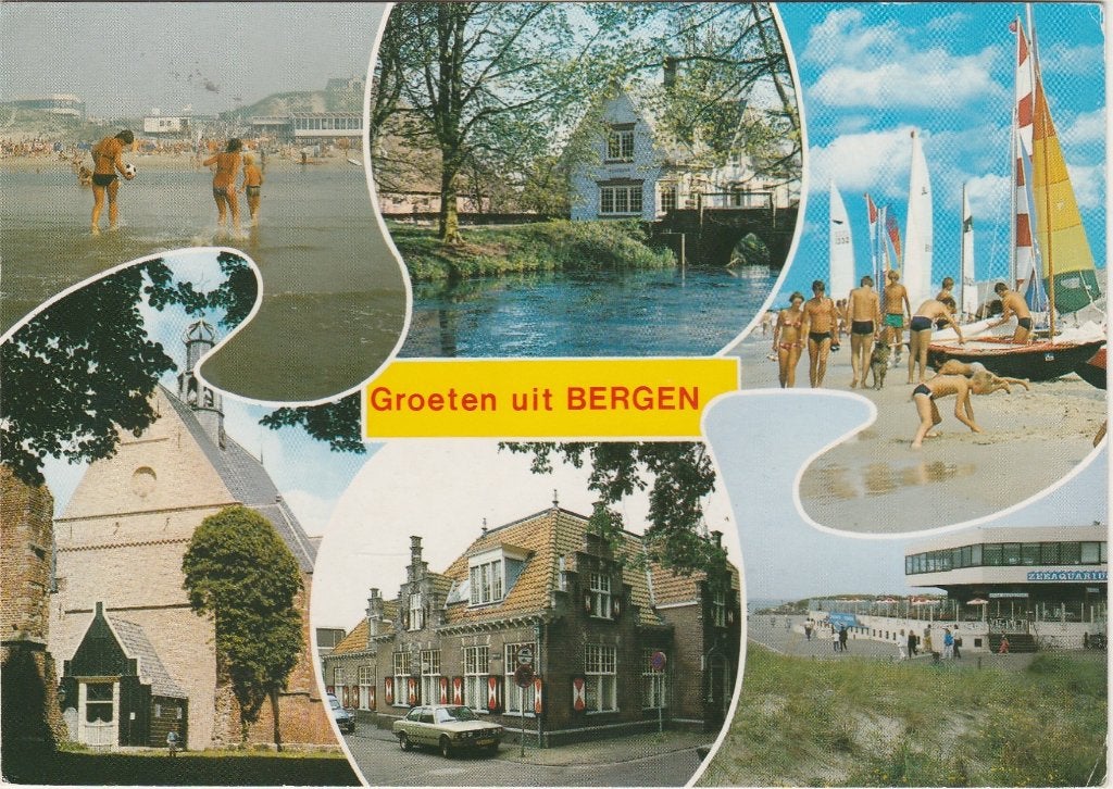 BERGEN (N.H.) Strand Ruïne Sluisje Aquarium Groeten, Verzenden, 1980 tot heden, Gelopen, Noord-Holland