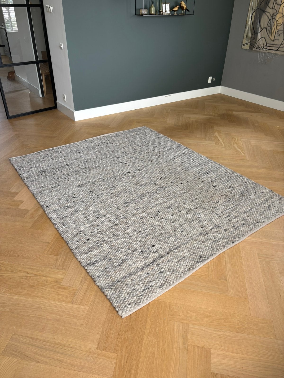 Wollen kleed. Perletta Carpets. 250 x 200 cm. Limone, Ophalen, Gebruikt, Grijs, 200 cm of meer