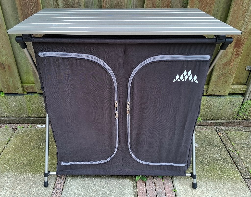 Opvouwbare CAMPINGKAST / Campingkeuken - Aluminium bovenblad, Caravans en Kamperen, Ophalen of Verzenden, Zo goed als nieuw, Campingkast