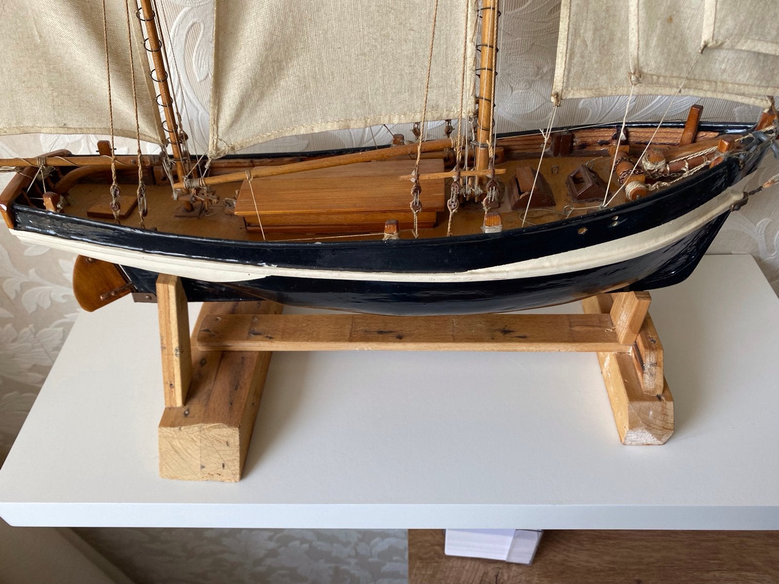Prachtig handgemaakt scheepsmodel, 45 cm lang, Hobby en Vrije tijd, Modelbouw | Boten en Schepen, Ophalen, Zo goed als nieuw, Groter dan 1:32