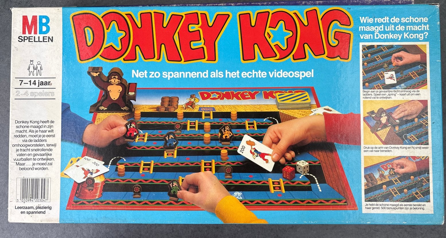 Donkey Kong Bordspel MB Spellen - Klassiek Avontuur, Hobby en Vrije tijd, Drie of vier spelers, Ophalen of Verzenden, Gebruikt