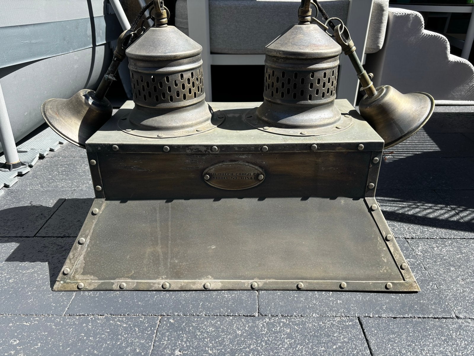 Antieke scheepslamp / plafondlamp - Old Dutch Cargo Co., Ophalen of Verzenden