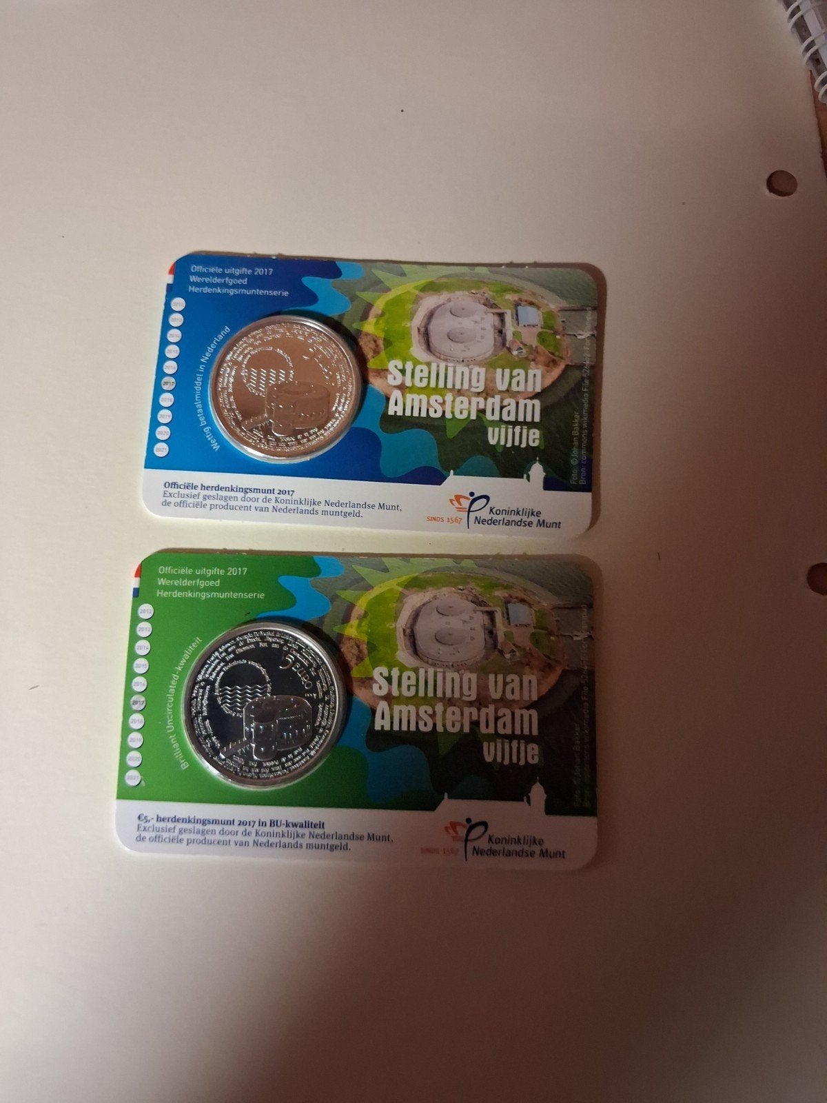 Coincards stelling van Amsterdam BU en UNC 2017., Ophalen of Verzenden, Koningin Beatrix, Euro's