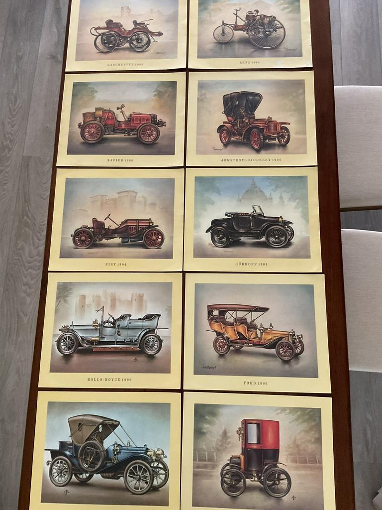 Oude auto Prenten van Piet Olyslager, Verzamelen, Automerken, Motoren en Formule 1, Zo goed als nieuw, Auto's, Ophalen of Verzenden